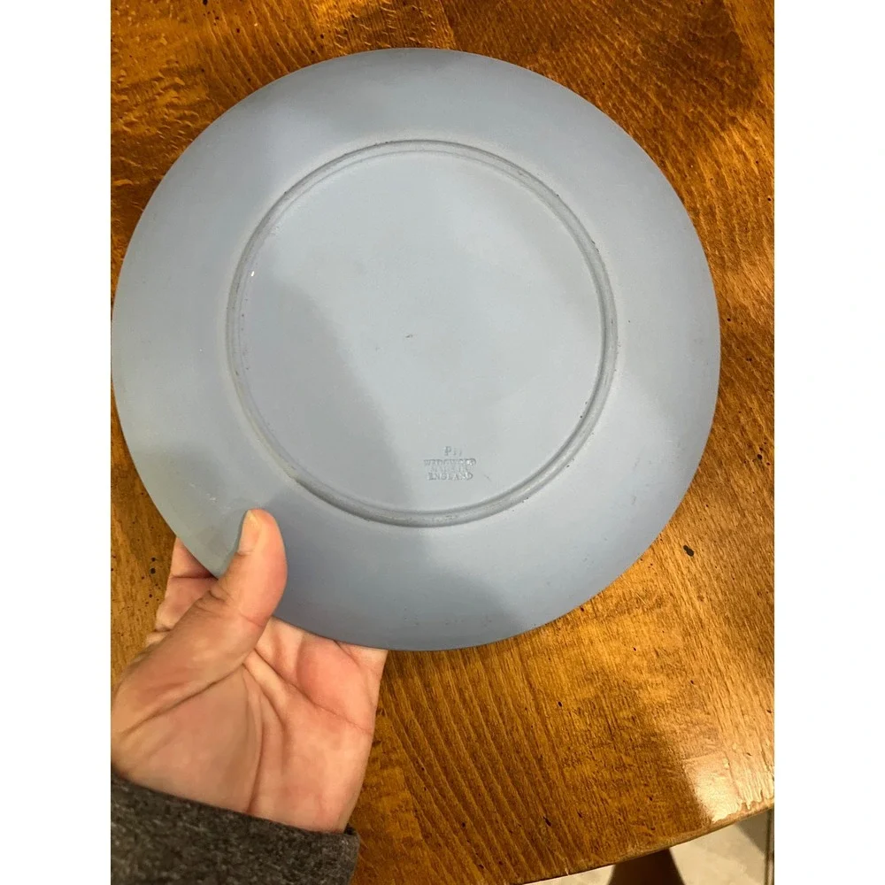 Wedgwood Jasperware Christmas 1971 Plate Piccadilly Circus Blue White England 8